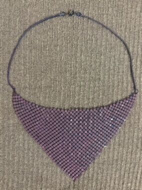 Y2K theme lilac purple triangle mesh/bandana necklace